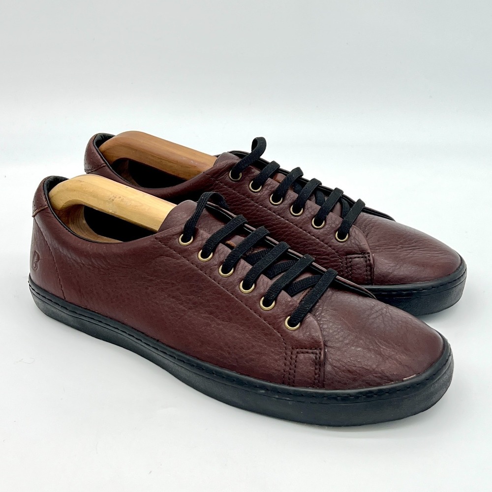 Birchbury Bramford Barefoot Sneaker Mens Sz 9 Burgundy Leather Wide Toe Box $120